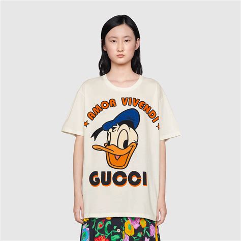 gucci donald duck fake t shirt|gucci shirt checker.